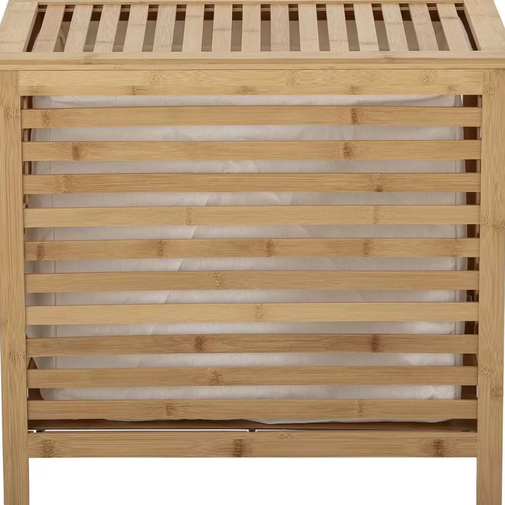 Bloomingville Cestos De La Ropa^Cesta De Lavanderia De Bambu Con Bolsa De Tela Aden