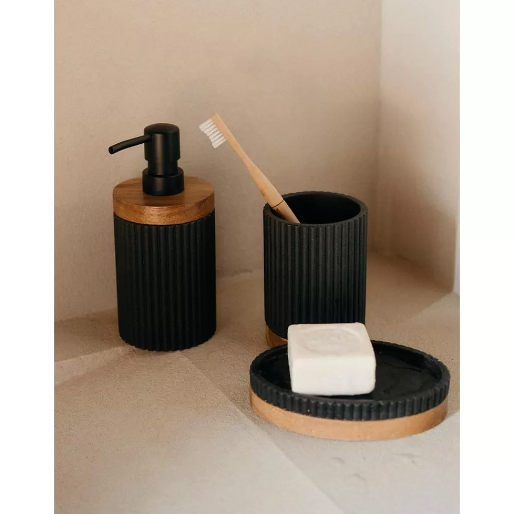 Andrea House Dispensador De Jabon Y Jaboneras^Dosificador De Jabon Con Madera Laura