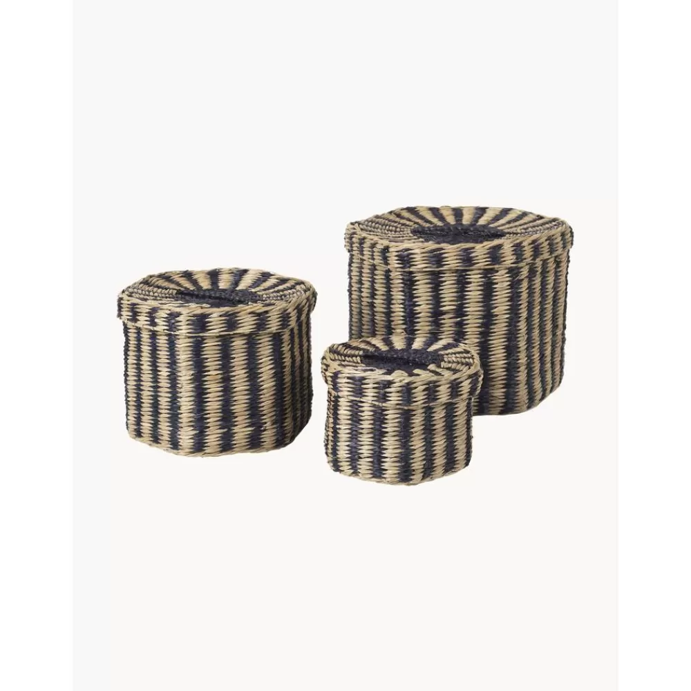 Broste Copenhagen Cajas De Almacenaje^Set De Cestas Artesanales De Jacinto De Agua Polly, 3 Uds.