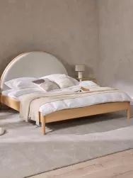 Westwing Collection Cama De Madera Con Cabecero Tapizado Sean
