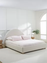 Westwing Collection Cama Tapizada En Tejido Boucle Ebba, Con Espacio De Almacenamiento