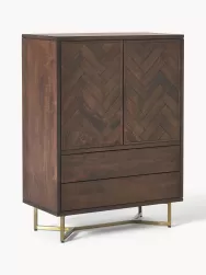 Westwing Collection Chiffonnier Con Cajones Y Puertas De Madera De Mango Maciza Luca