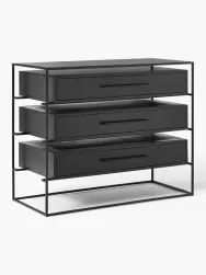 Westwing Collection Comoda Cajonera Lyle, Con Tablero De Cristal