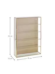 Nordal Estanteria De Pared De Metal Y Vidrio Ada