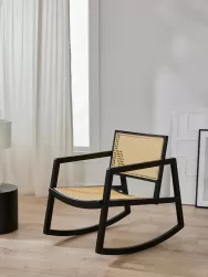 Westwing Collection Mecedora De Madera De Fresno Con Tejido Vienes Craig