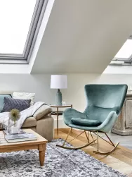 Westwing Collection Mecedora De Terciopelo Wing