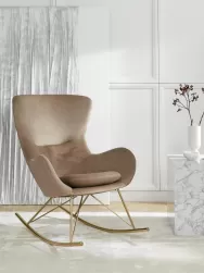 Westwing Collection Mecedora De Terciopelo Wing