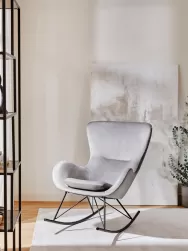 Westwing Collection Mecedora De Terciopelo Wing