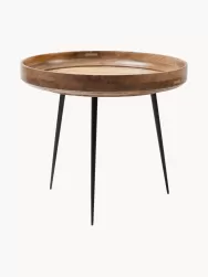 Mater Mesa Auxiliar Bowl Table, Tablero De Madera De Mango