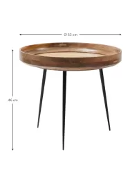 Mater Mesa Auxiliar Bowl Table, Tablero De Madera De Mango