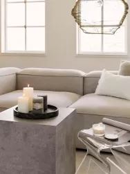 Westwing Collection Mesa Auxiliar En Look Marmol Lesley