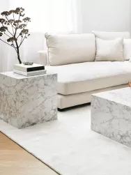 Westwing Collection Mesa Auxiliar En Look Marmol Lesley