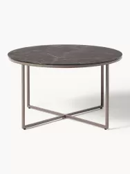 Westwing Collection Mesa De Centro Antigua, Tablero De Vidrio En Aspecto Marmol