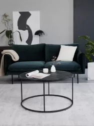 Westwing Collection Mesa De Centro Antigua, Tablero De Vidrio En Aspecto Marmol