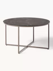 Westwing Collection Mesa De Centro Antigua, Tablero De Vidrio En Aspecto Marmol