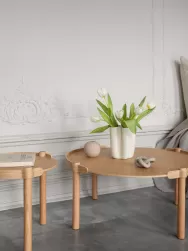 Cooee Design Mesa De Centro Redonda De Madera De Roble Woody