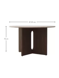 Audo Copenhagen Mesa De Comedor Androgyne, Tablero De Piedra Arenisca, O 120 Cm