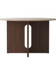 Audo Copenhagen Mesa De Comedor Androgyne, Tablero De Piedra Arenisca, O 120 Cm