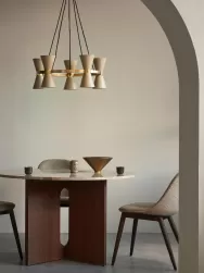 Audo Copenhagen Mesa De Comedor Androgyne, Tablero De Piedra Arenisca, O 120 Cm
