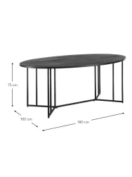 Westwing Collection Mesa De Comedor Ovalada De Madera De Mango Luca, Tamanos Diferentes