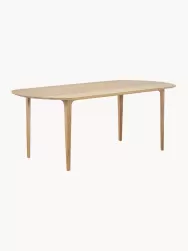 Westwing Collection Mesa De Comedor Ovalada De Madera De Roble Maciza Archie, 200 X 100 Cm