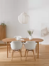 Westwing Collection Mesa De Comedor Ovalada De Madera De Roble Maciza Archie, 200 X 100 Cm