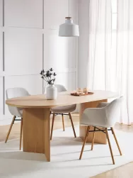 Westwing Collection Mesa De Comedor Ovalada De Madera Toni, 200 X 90 Cm