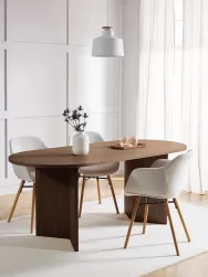 Westwing Collection Mesa De Comedor Ovalada De Madera Toni, 200 X 90 Cm