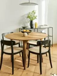 Westwing Collection Mesa De Comedor Redonda De Madera De Roble Maciza Archie, O 110 Cm