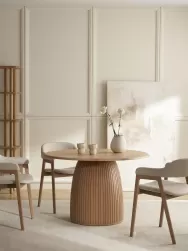 Westwing Collection Mesa De Comedor Redonda En Roble Nelly, Tamanos Diferentes