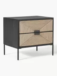 Westwing Collection Mesilla De Noche Con Cajones De Madera De Mango Maciza June