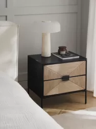 Westwing Collection Mesilla De Noche Con Cajones De Madera De Mango Maciza June