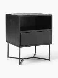 Westwing Collection Mesilla De Noche De Madera De Mango Maciza Luca, Con Cajon