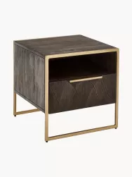 Westwing Collection Mesita De Noche De Madera Maciza De Mango Harry