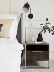 Westwing Collection Mesita De Noche De Madera Maciza De Mango Harry