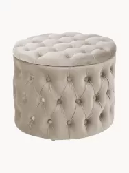 Westwing Collection Puf De Terciopelo Chiara, Con Espacio De Almacenamiento