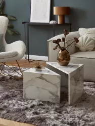 Westwing Collection Set De Mesas De Centro En Look Marmol Vilma, 2 Uds.