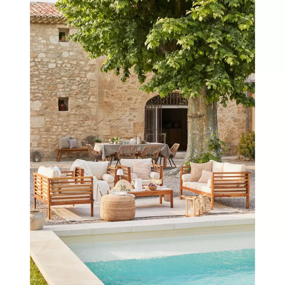 Westwing Collection Muebles De Jardin^Set Lounge Para Exterior De Madera De Acacia Bo, 4 Pzas.