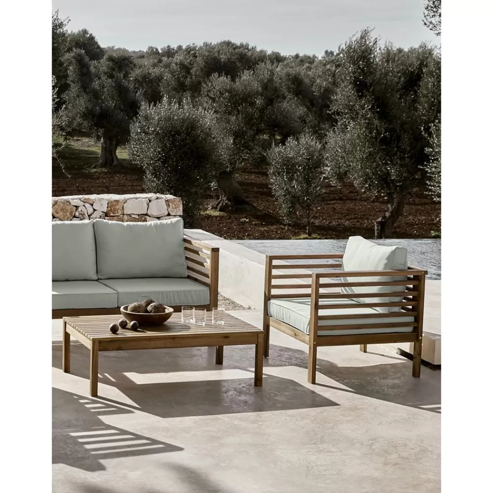 Westwing Collection Muebles De Jardin^Set Lounge Para Exterior De Madera De Acacia Bo, 4 Pzas.