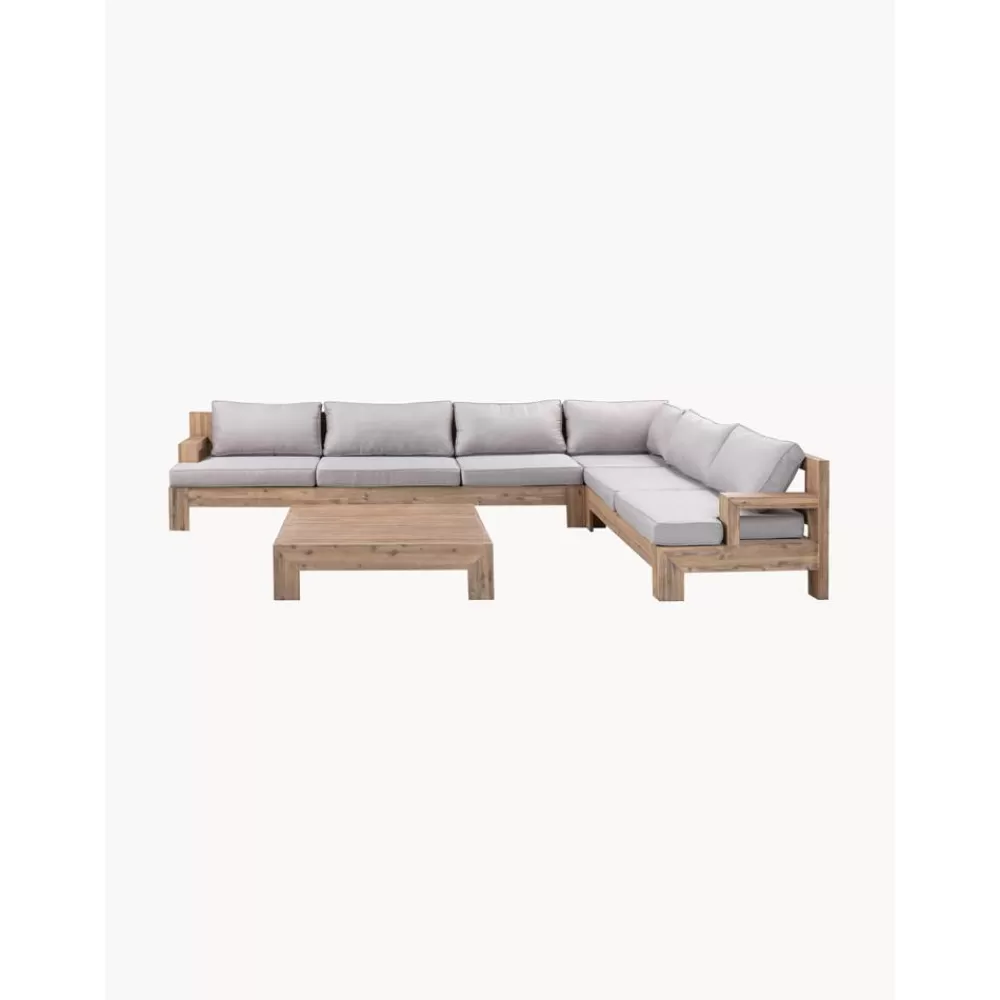 Westwing Collection Muebles De Jardin^Set Lounge Para Exterior De Madera De Acacia Joshua, 4 Pzas.