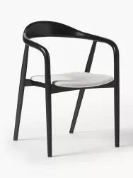 Westwing Collection Silla Con Reposabrazos De Madera Con Asiento Tapizado Angelina