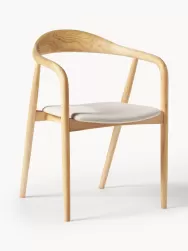 Westwing Collection Silla Con Reposabrazos De Madera Con Asiento Tapizado Angelina