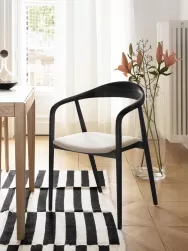 Westwing Collection Silla Con Reposabrazos De Madera Con Asiento Tapizado Angelina