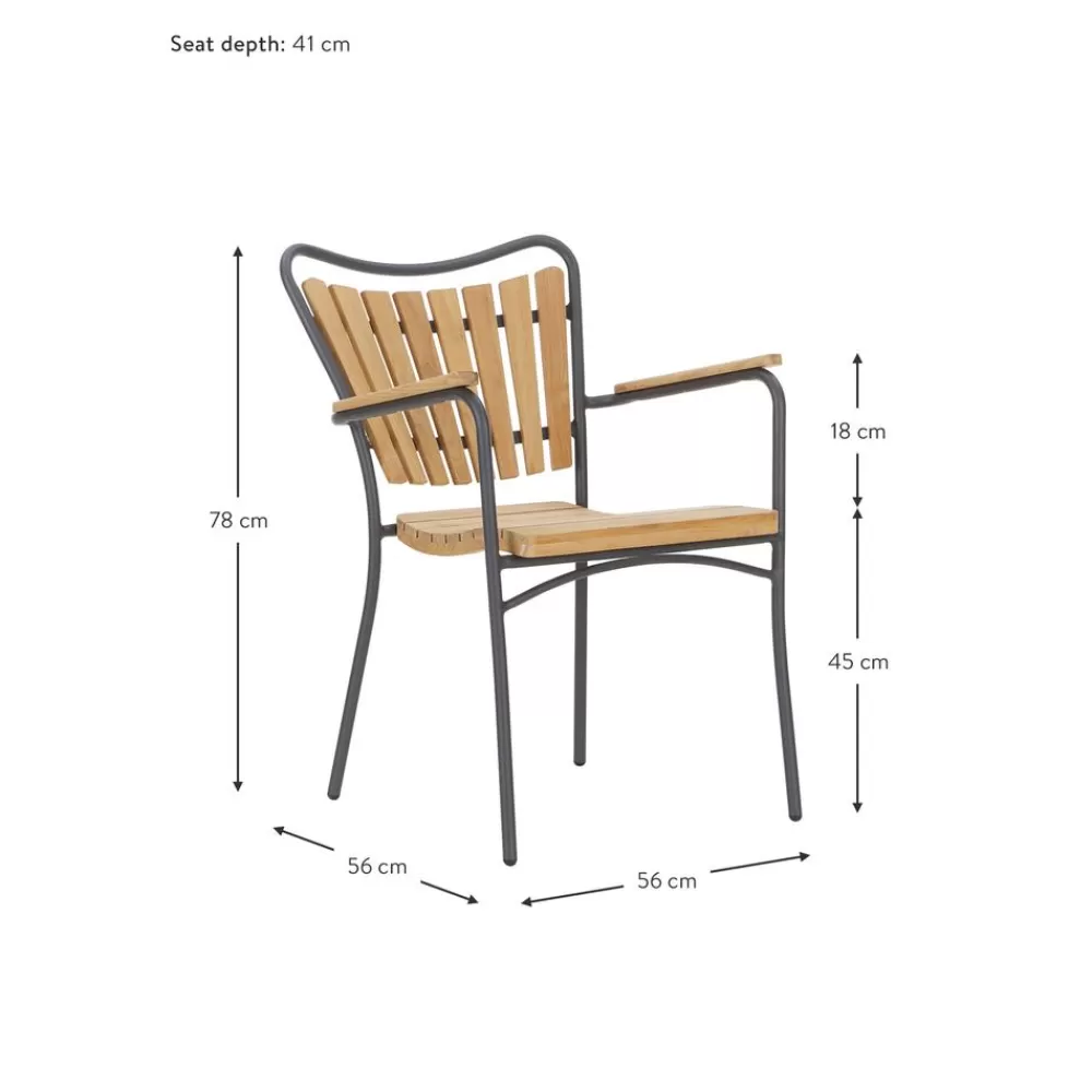 Cinas Muebles De Jardin^Silla Con Reposabrazos De Madera Para Exterior Hard & Ellen