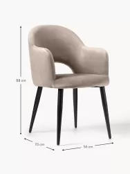 Westwing Collection Silla Con Reposabrazos De Terciopelo Rachel
