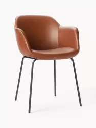 Westwing Collection Silla Con Reposabrazos Pequena De Cuero Sintetico Fiji