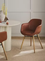 Westwing Collection Silla Con Reposabrazos Pequena De Cuero Sintetico Fiji