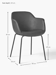 Westwing Collection Silla Con Reposabrazos Pequena De Cuero Sintetico Fiji