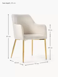 Westwing Collection Silla Con Resposabrazos En Terciopelo Ava