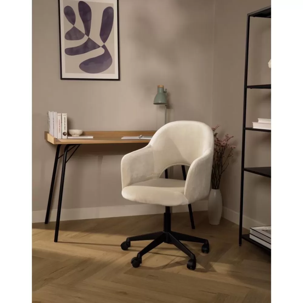 Westwing Collection Sillas De Escritorio^Silla De Oficina Con Reposabrazos De Terciopelo Rachel, Altura Regulable